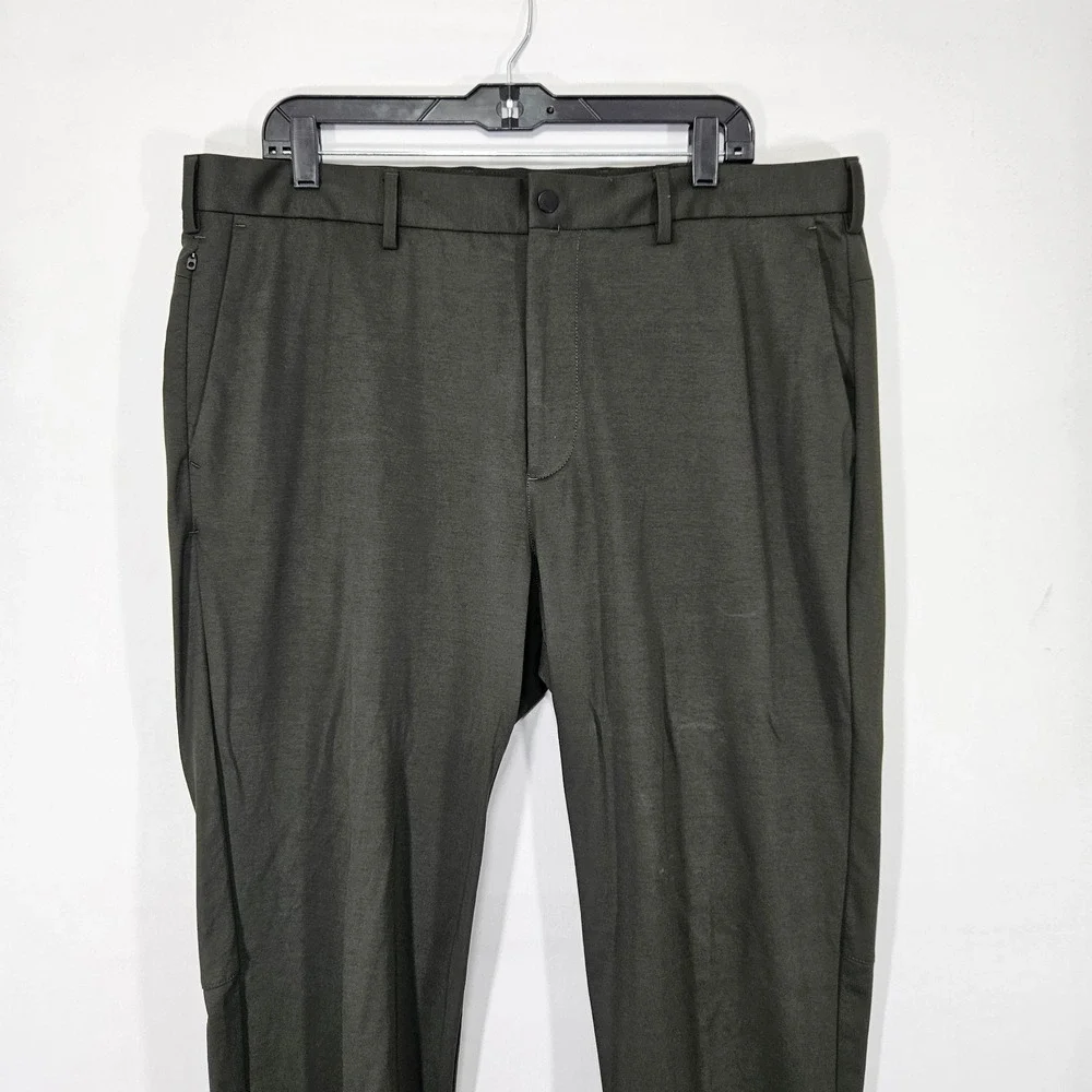 Banana Republic Men's Commuter Pants Casual Dark Green Stretch 38x32 Slim